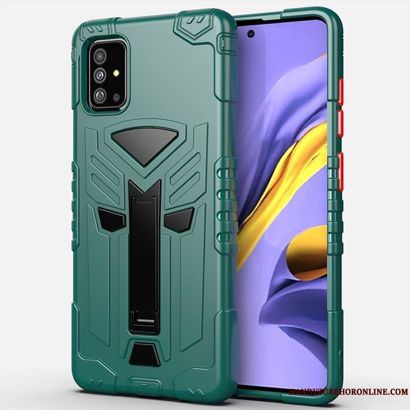 Samsung Galaxy A71 Étoile Incassable Coque De Téléphone Fluide Doux Support Armure Vert