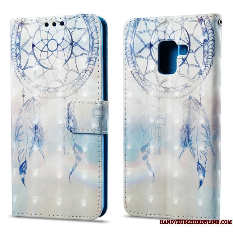 Samsung Galaxy A8 2018 Carte Silicone Housse Coque De Téléphone Portefeuille Rose Étoile