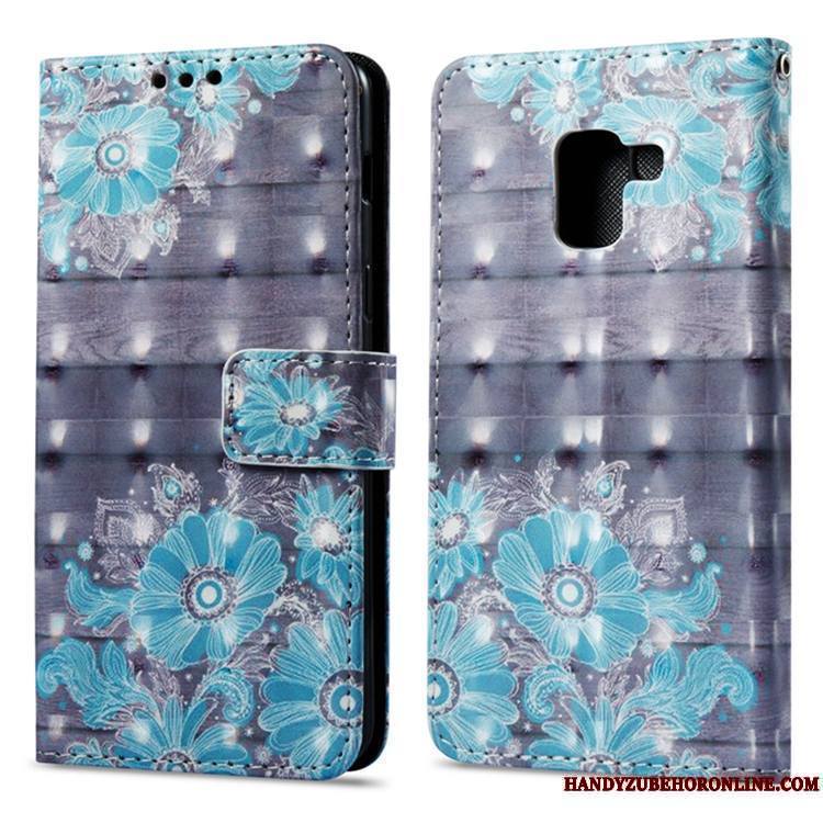 Samsung Galaxy A8 2018 Carte Silicone Housse Coque De Téléphone Portefeuille Rose Étoile