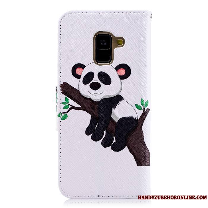 Samsung Galaxy A8 2018 Coque Créatif Housse Blanc Étui En Cuir Dessin Animé Protection Personnalité