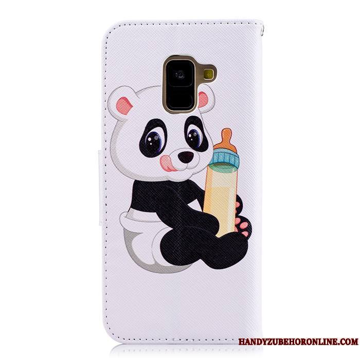 Samsung Galaxy A8 2018 Coque Créatif Housse Blanc Étui En Cuir Dessin Animé Protection Personnalité