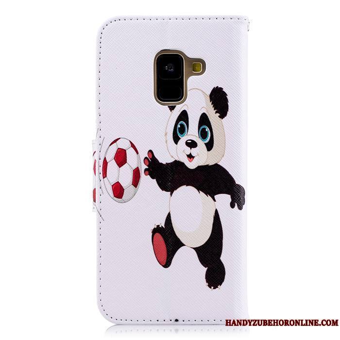 Samsung Galaxy A8 2018 Coque Créatif Housse Blanc Étui En Cuir Dessin Animé Protection Personnalité