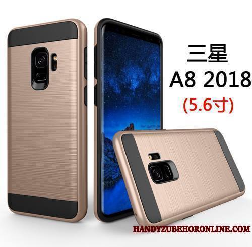 Samsung Galaxy A8 2018 Coque De Téléphone Téléphone Portable Étoile Difficile Incassable Soie Bleu