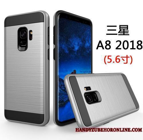 Samsung Galaxy A8 2018 Coque De Téléphone Téléphone Portable Étoile Difficile Incassable Soie Bleu