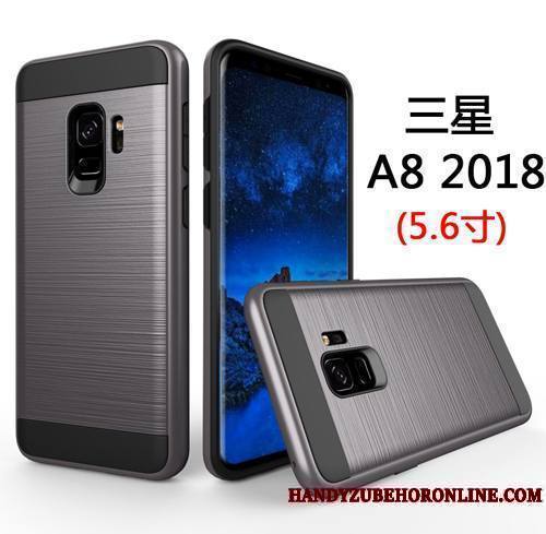 Samsung Galaxy A8 2018 Coque De Téléphone Téléphone Portable Étoile Difficile Incassable Soie Bleu