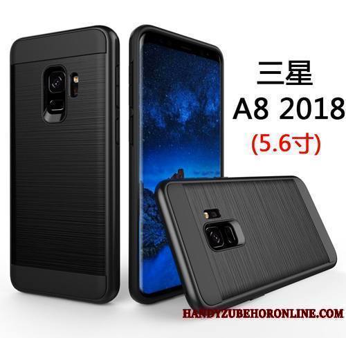 Samsung Galaxy A8 2018 Coque De Téléphone Téléphone Portable Étoile Difficile Incassable Soie Bleu