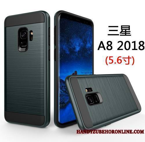 Samsung Galaxy A8 2018 Coque De Téléphone Téléphone Portable Étoile Difficile Incassable Soie Bleu