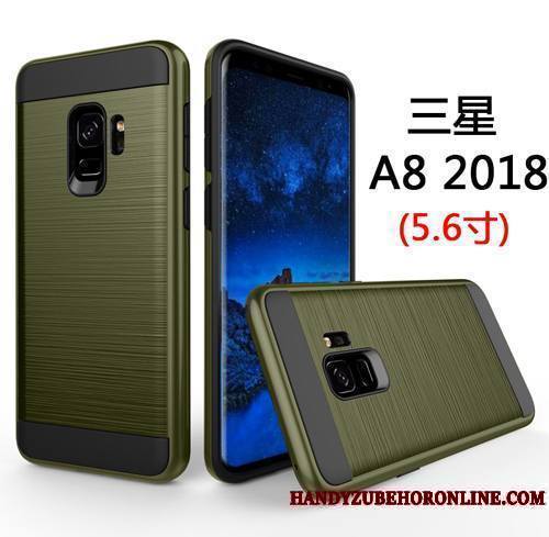 Samsung Galaxy A8 2018 Coque De Téléphone Téléphone Portable Étoile Difficile Incassable Soie Bleu