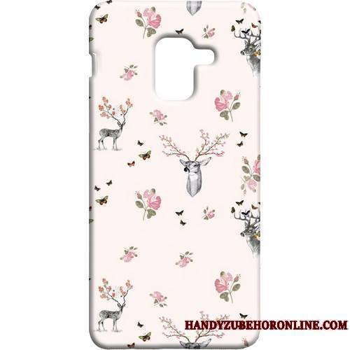 Samsung Galaxy A8 2018 Coque Frais Délavé En Daim Téléphone Portable Rose Protection Étui Étoile