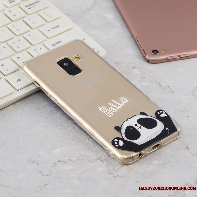 Samsung Galaxy A8 2018 Coque Personnalité Étui Jaune Créatif Transparent Couvercle Arrière Étoile