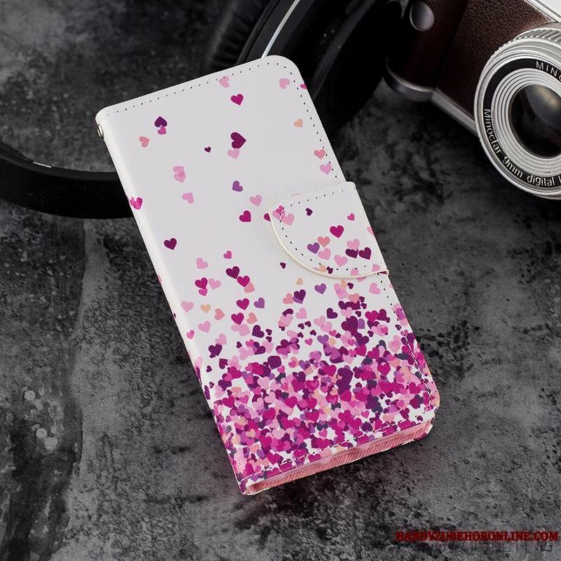 Samsung Galaxy A8 2018 Dessin Animé Coque De Téléphone Protection Étui En Cuir Housse Étoile Rose