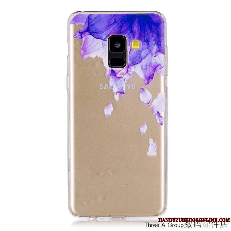 Samsung Galaxy A8 2018 Tout Compris Incassable Fluide Doux Étoile Jaune Coque De Téléphone Transparent