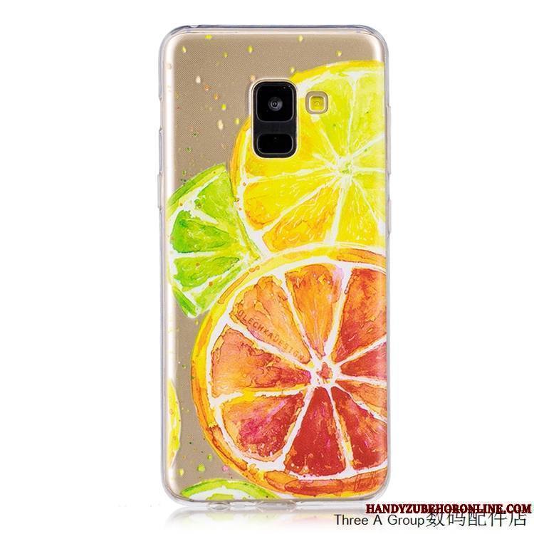 Samsung Galaxy A8 2018 Tout Compris Incassable Fluide Doux Étoile Jaune Coque De Téléphone Transparent