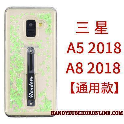 Samsung Galaxy A8 2018 Étui Coque De Téléphone Rose Ornements Suspendus Fluide Doux Quicksand Créatif