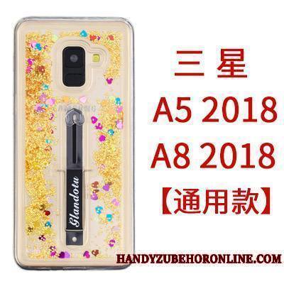 Samsung Galaxy A8 2018 Étui Coque De Téléphone Rose Ornements Suspendus Fluide Doux Quicksand Créatif