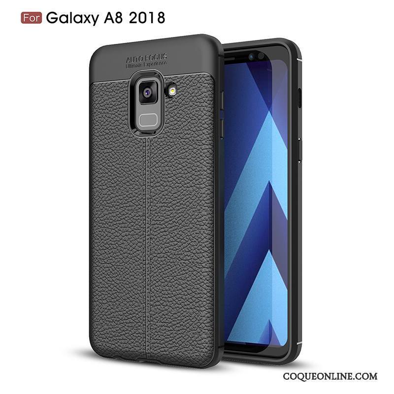 Samsung Galaxy A8+ Coque Business Protection Étoile Incassable Étui Gris Nouveau