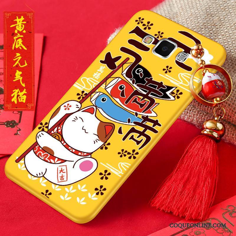 Samsung Galaxy A8 Coque Chat Tout Compris Fluide Doux Rouge Silicone Étoile Incassable