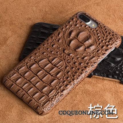 Samsung Galaxy A8+ Coque Cuir Véritable Luxe Dimensionnel Étoile Crocodile Modèle Fleurie Protection