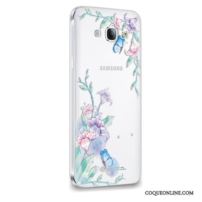 Samsung Galaxy A8 Coque Étoile Tendance Fleurs Silicone Protection Charmant Vert