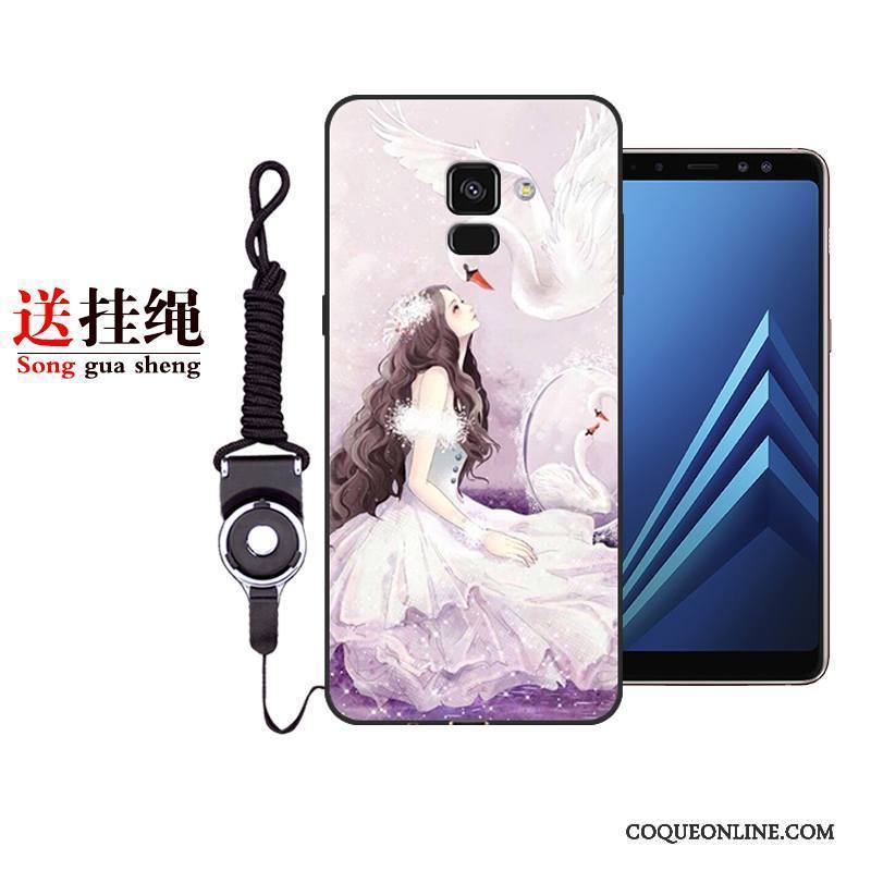 Samsung Galaxy A8+ Coque Étoile Violet Fluide Doux Étui Silicone Incassable