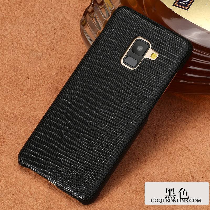 Samsung Galaxy A8+ Coque Étui En Cuir Tendance Personnalité Créatif Étoile Rouge Incassable