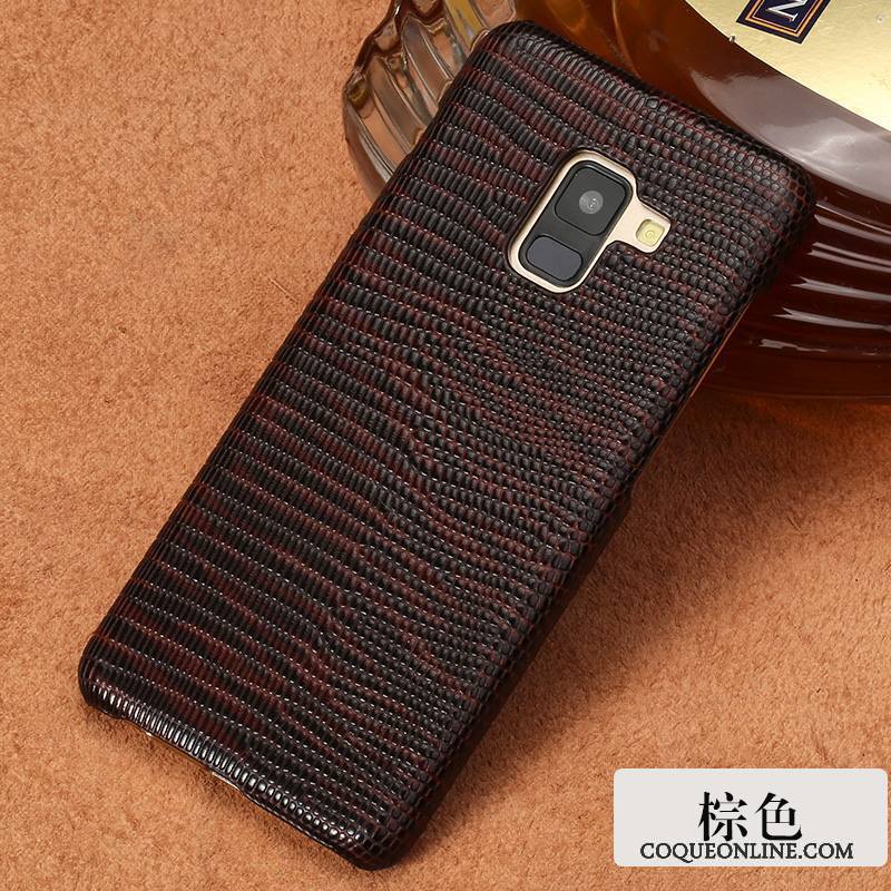 Samsung Galaxy A8+ Coque Étui En Cuir Tendance Personnalité Créatif Étoile Rouge Incassable