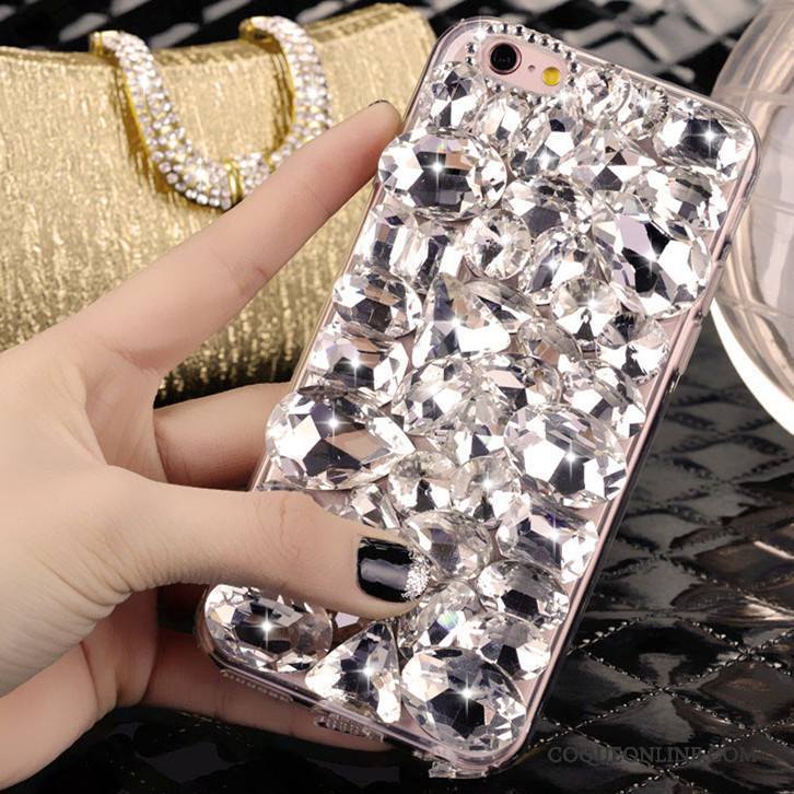 Samsung Galaxy A8 Coque Étui Incassable Silicone Strass Très Mince Argent Protection