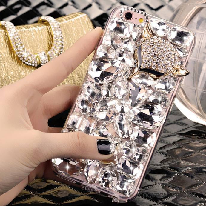 Samsung Galaxy A8 Coque Étui Incassable Silicone Strass Très Mince Argent Protection