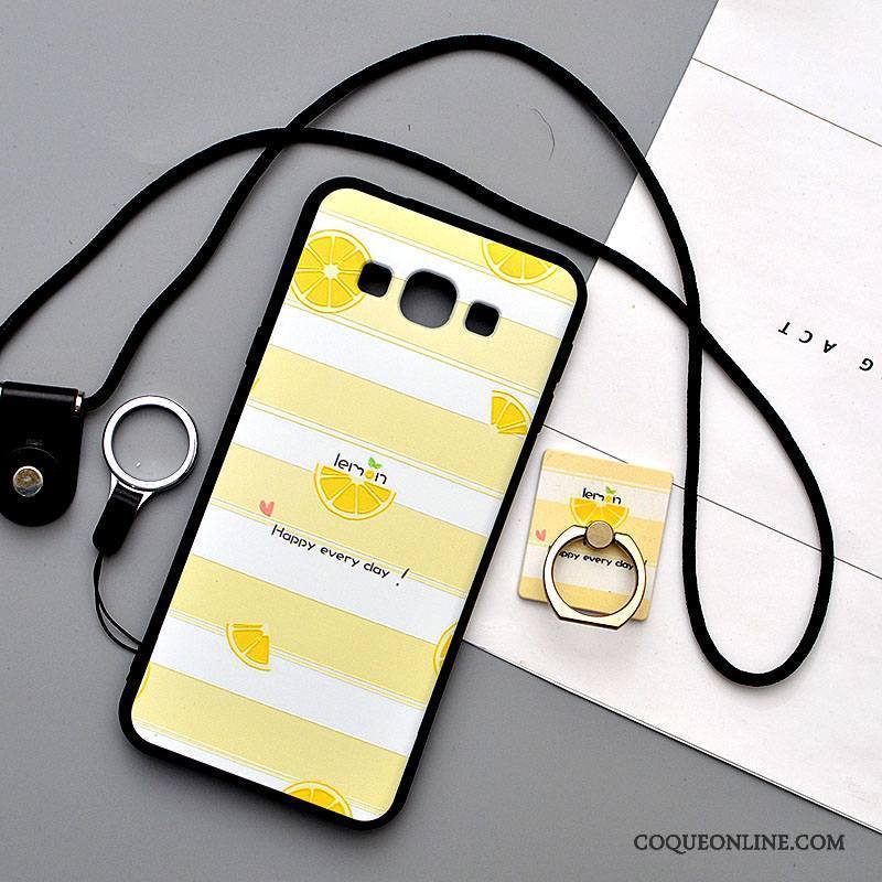 Samsung Galaxy A8 Fluide Doux Étui Support Coque Étoile Jaune De Téléphone