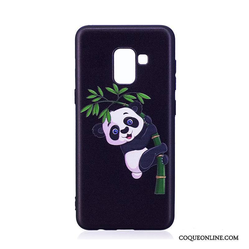 Samsung Galaxy A8+ Noir Étui Peinture Protection Dessin Animé Coque De Téléphone Gaufrage