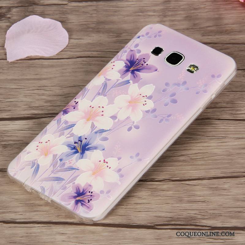 Samsung Galaxy A8 Protection Fluide Doux Coque De Téléphone Étoile Violet Silicone Étui