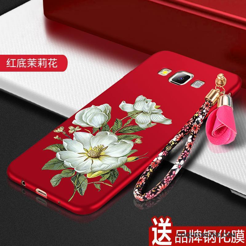 Samsung Galaxy A8 Rouge Délavé En Daim Coque Fluide Doux De Téléphone Protection Incassable