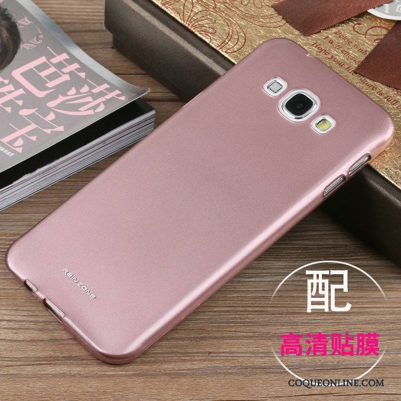 Samsung Galaxy A8 Simple Légère Or Rose Protection Délavé En Daim Coque Incassable