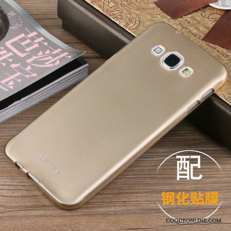 Samsung Galaxy A8 Simple Légère Or Rose Protection Délavé En Daim Coque Incassable