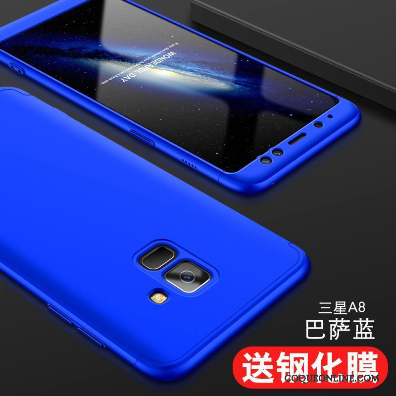 Samsung Galaxy A8+ Tout Compris Silicone Créatif Bleu Coque De Téléphone Protection Tendance
