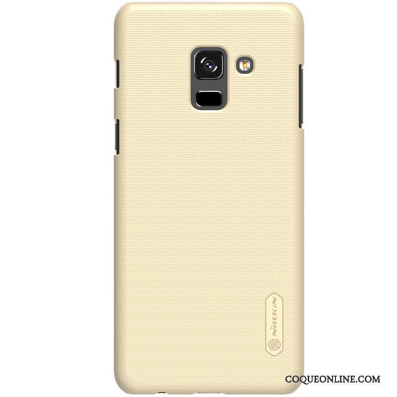 Samsung Galaxy A8+ Étoile Délavé En Daim Coque De Téléphone Or Jaune Protection