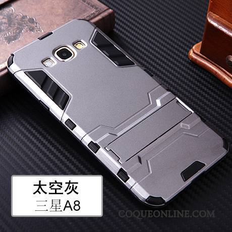 Samsung Galaxy A8 Étoile Personnalité Gris Incassable Silicone Coque Protection