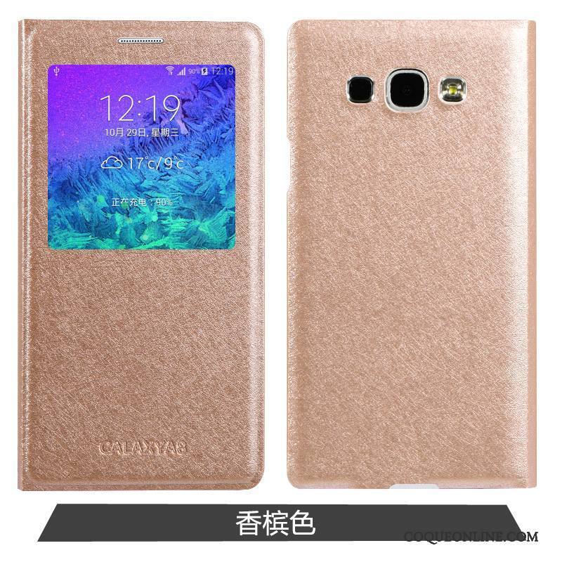 Samsung Galaxy A8 Étui En Cuir Étoile Bleu Simple Coque De Téléphone Clamshell