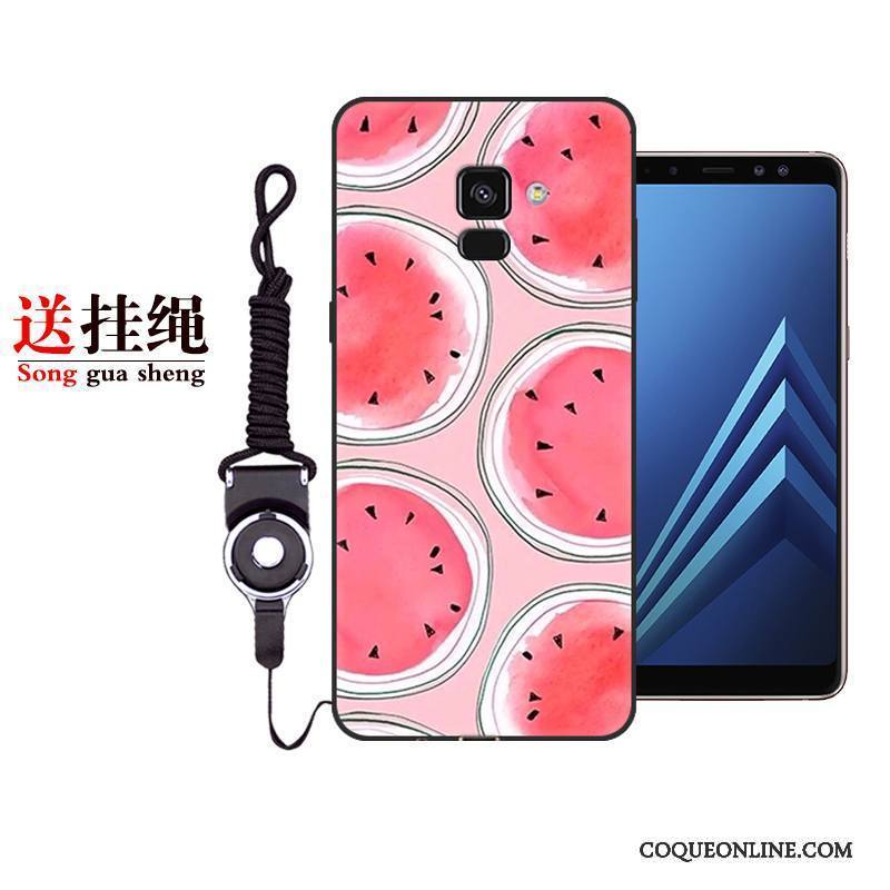 Samsung Galaxy A8+ Étui Tout Compris Personnalité Rouge Fluide Doux Dessin Animé Coque De Téléphone