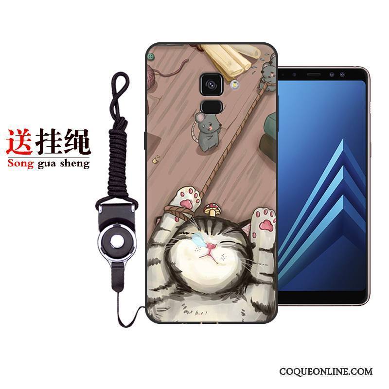 Samsung Galaxy A8+ Étui Tout Compris Personnalité Rouge Fluide Doux Dessin Animé Coque De Téléphone