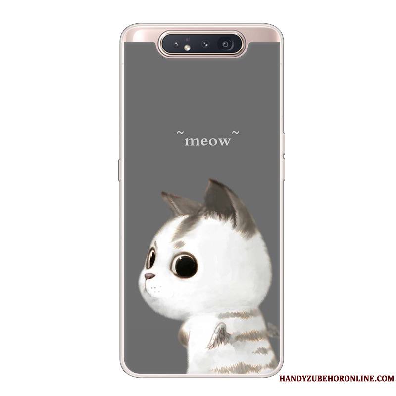 Samsung Galaxy A80 Coque Créatif Dessin Animé Étui Protection Tendance Incassable Noir