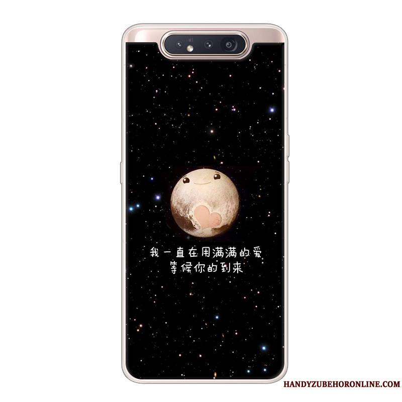 Samsung Galaxy A80 Coque Créatif Dessin Animé Étui Protection Tendance Incassable Noir