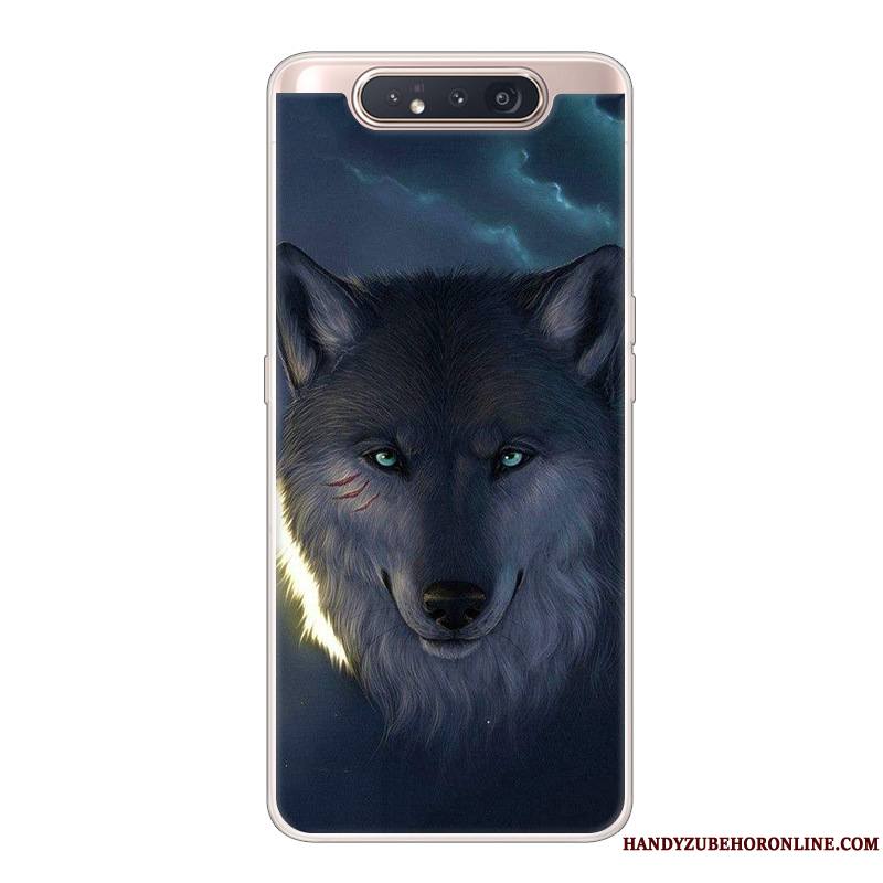 Samsung Galaxy A80 Coque Créatif Dessin Animé Étui Protection Tendance Incassable Noir