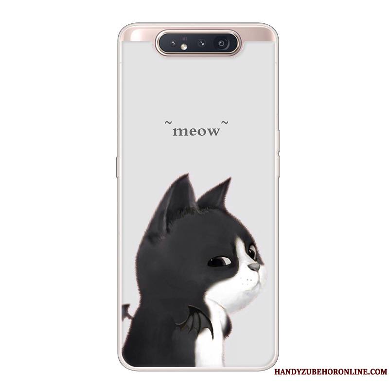 Samsung Galaxy A80 Coque Créatif Dessin Animé Étui Protection Tendance Incassable Noir