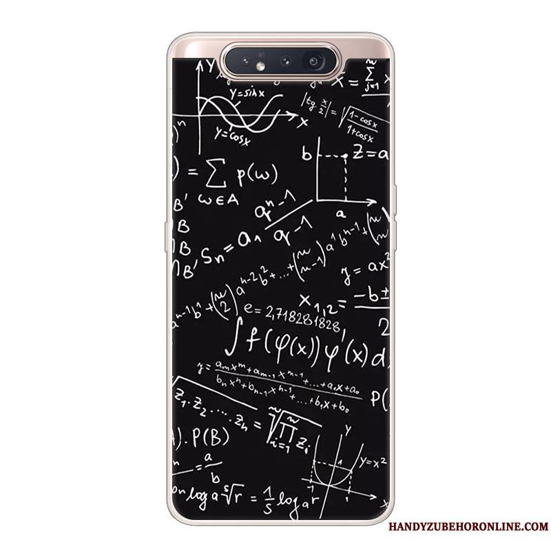 Samsung Galaxy A80 Coque Créatif Dessin Animé Étui Protection Tendance Incassable Noir