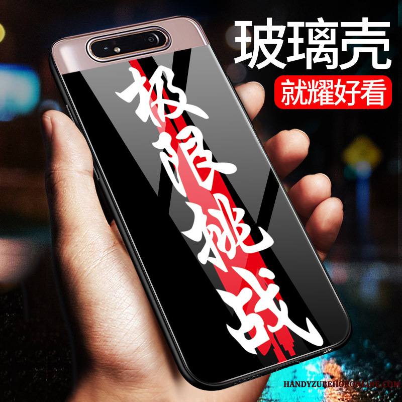 Samsung Galaxy A80 Coque Incassable Protection Personnalité Noir Étui Étoile Fluide Doux