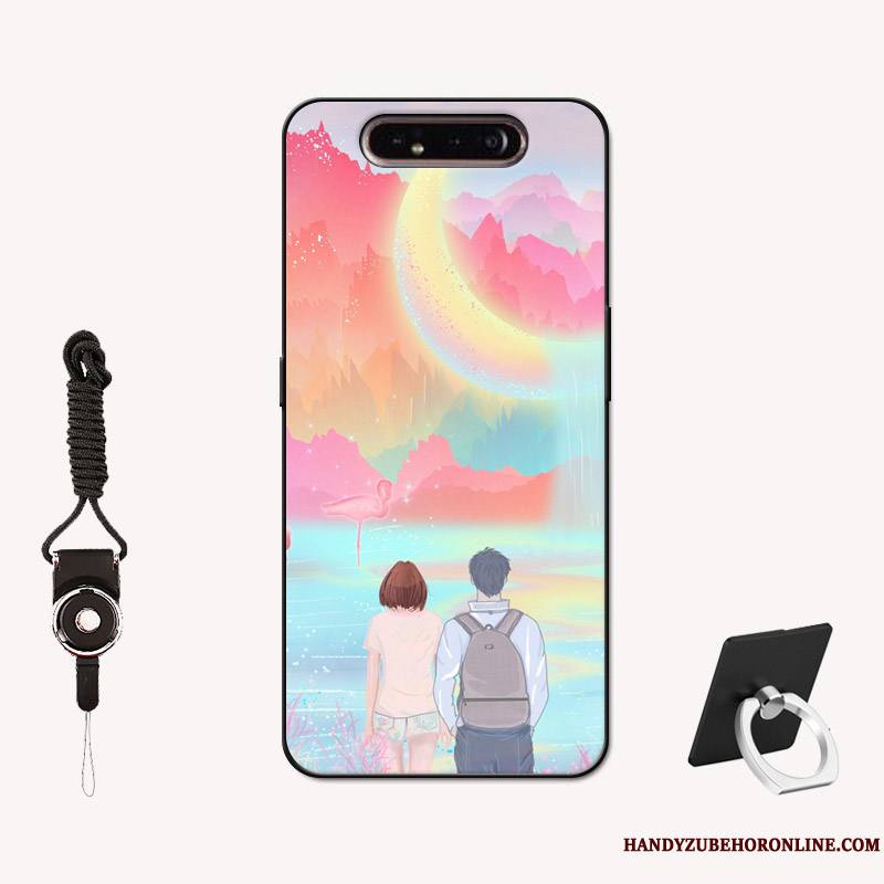 Samsung Galaxy A80 Coque Tout Compris Délavé En Daim Amoureux Étui Incassable Silicone Personnalisé