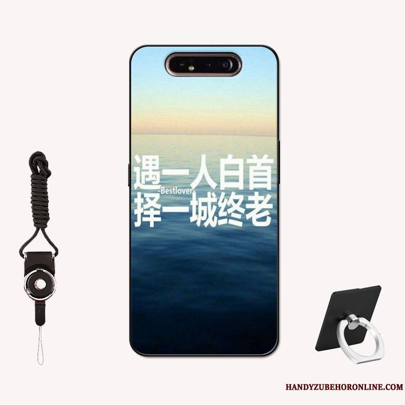 Samsung Galaxy A80 Coque Tout Compris Délavé En Daim Amoureux Étui Incassable Silicone Personnalisé