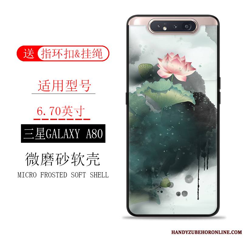 Samsung Galaxy A80 Incassable Coque De Téléphone Étoile Encre Délavé En Daim Étui Tout Compris