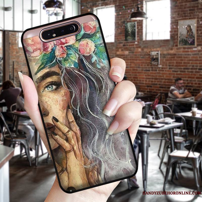 Samsung Galaxy A80 Peinte À La Main Protection Étui Fluide Doux Coque Téléphone Portable Étoile